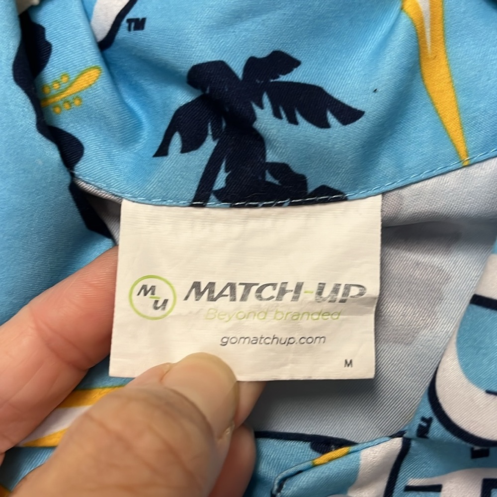 Tampa Bay Rays Hawaiian Print Button Down Size Medium - Picture 4 of 6